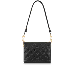 LOUIS VUITTON新作 ラムレザー クッサン BB / COUSSIN BB M21259 Louis Vuitton Coussin BB Bag Black Leather Embossed Monogram