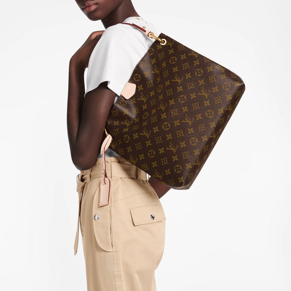 【残少! SALE】 Louis Vuitton Graceful PM ホーボー バッグ LOUIS VUITTON Graceful PM Monogram Canvas Hobo Bag Brown