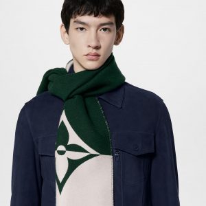 Outlet Louis Vuitton Dark Green M79139 Graphic Dual Scarf On