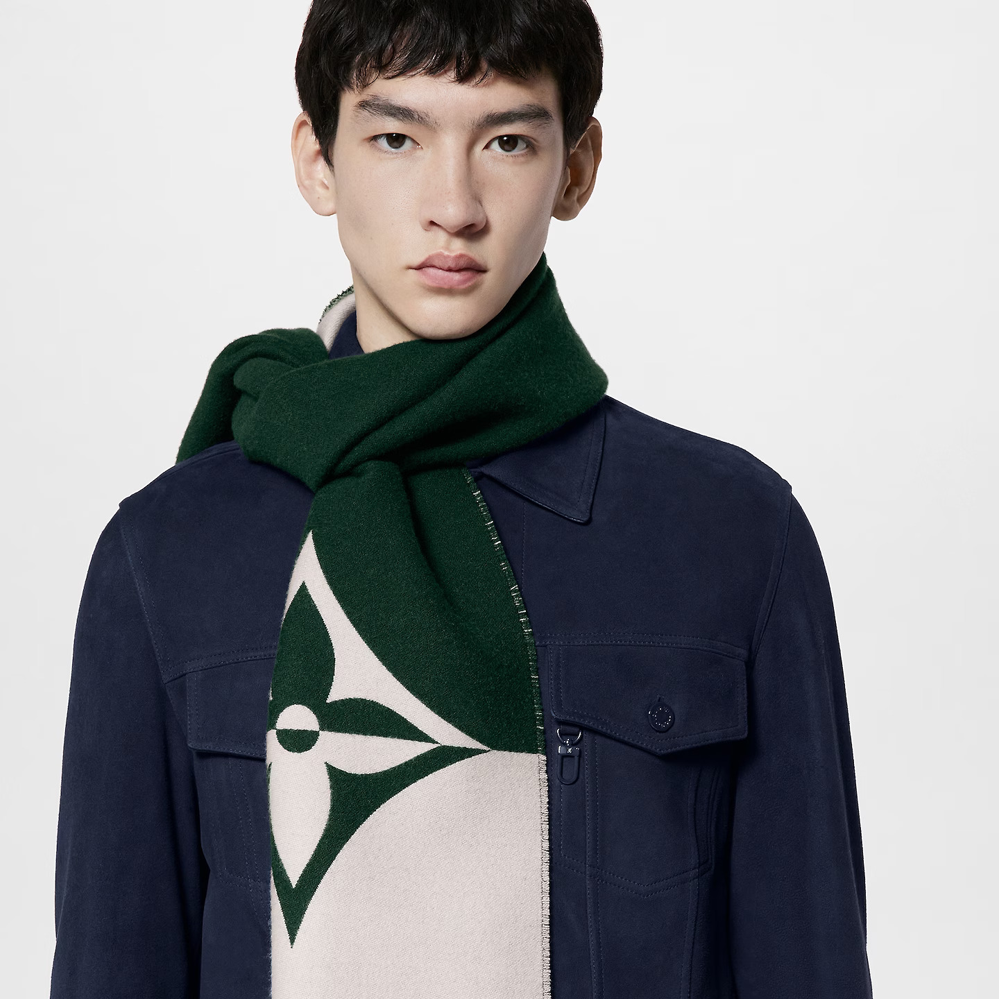 Outlet Louis Vuitton Dark Green M79139 Graphic Dual Scarf On