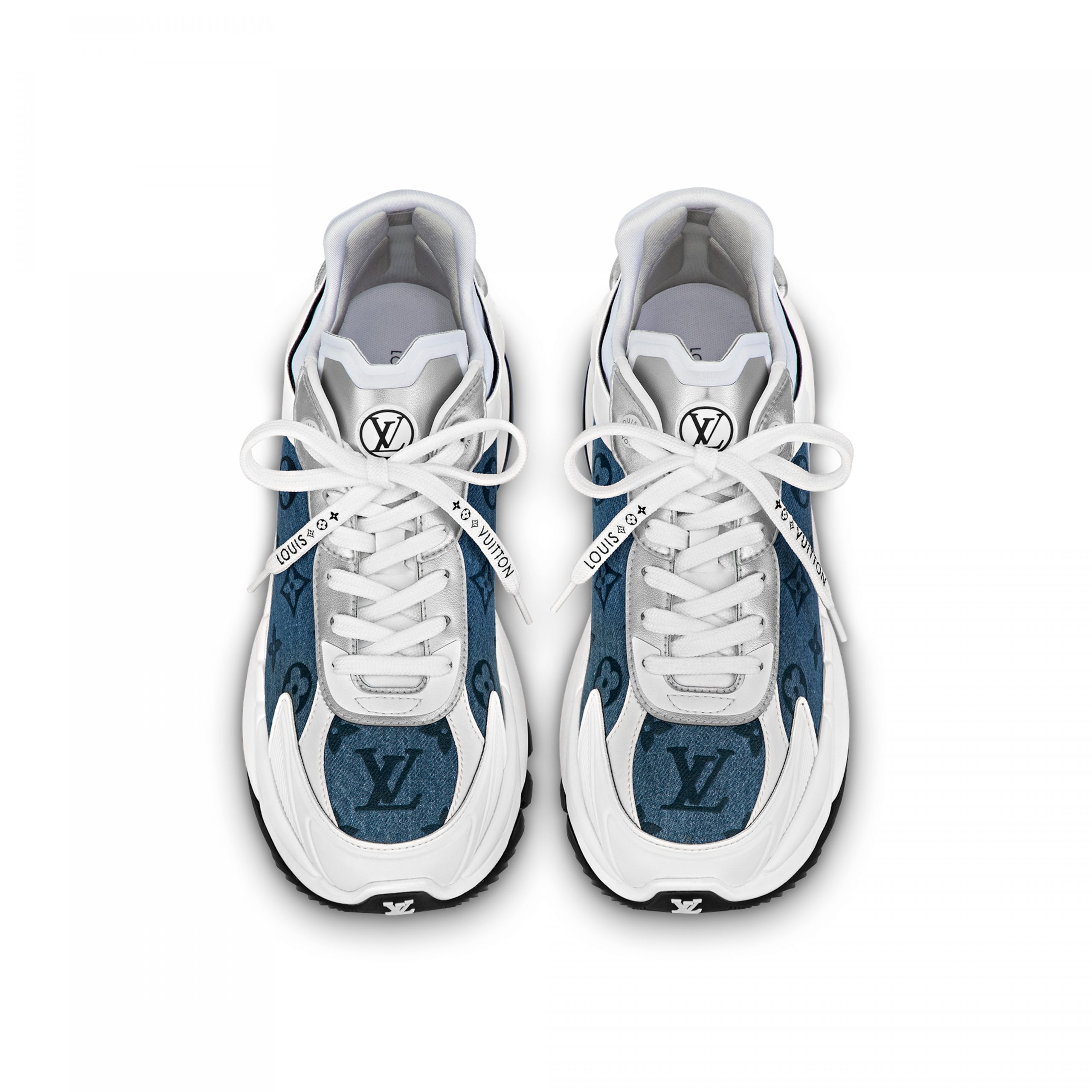 Outlet Louis Vuitton LV Run 55 Sneaker Monogram denim Blue